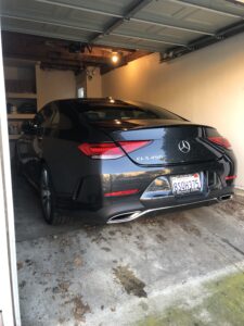 Clean Mercedes in Los Angeles garage