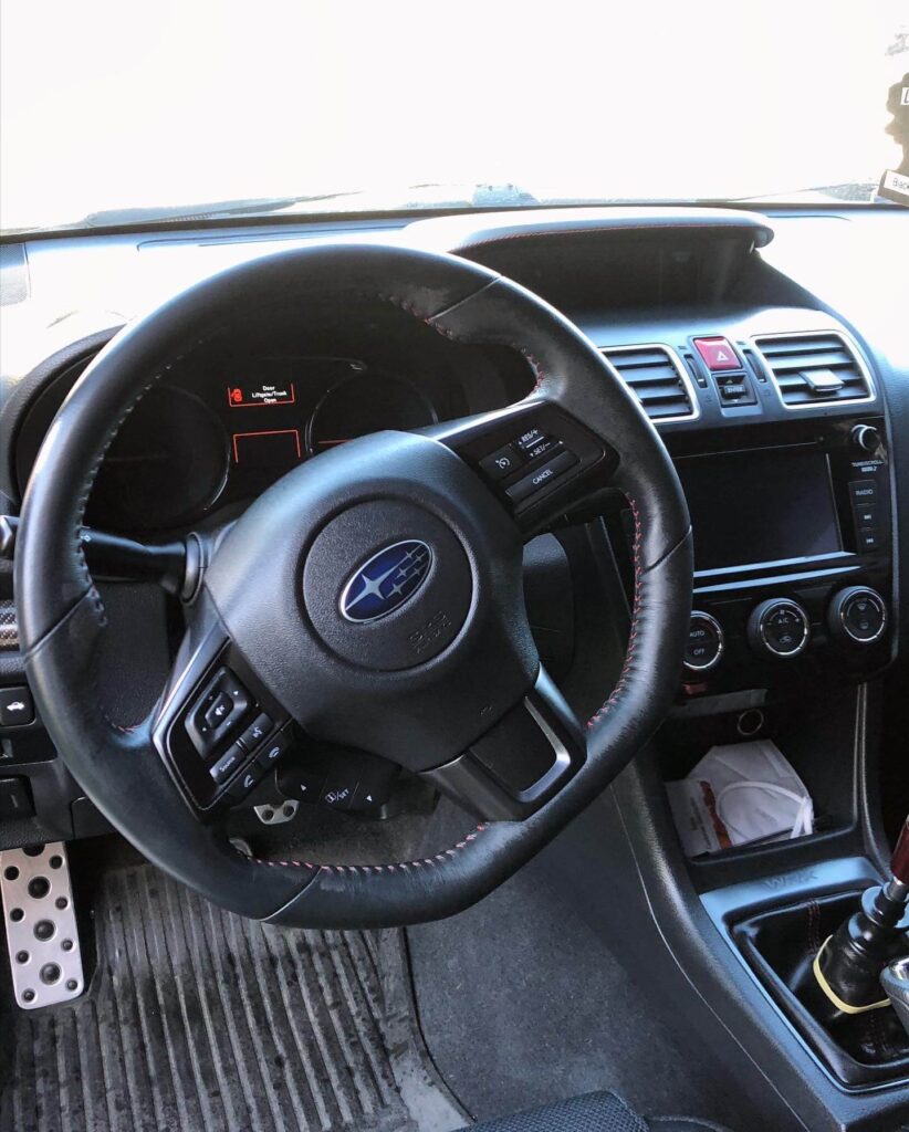 Interior of modified Subaru WRX