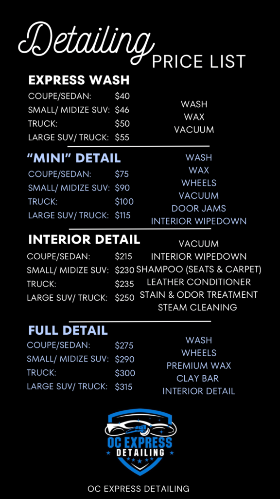 Car Detailing Prices